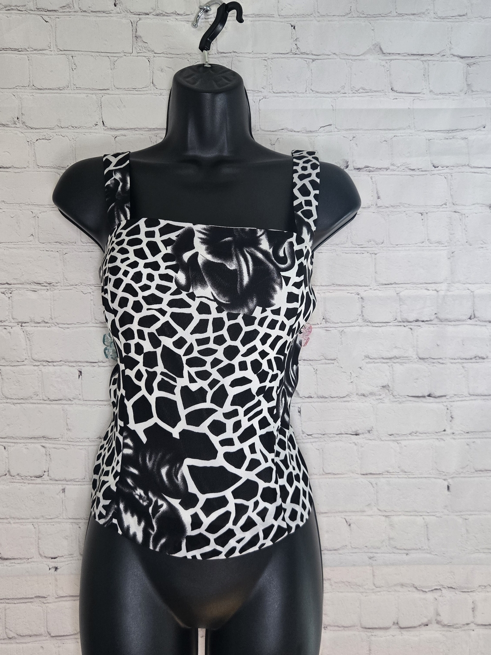90s Y2K square neck black floral dark romantic goth fairy grunge whimsigoth Top